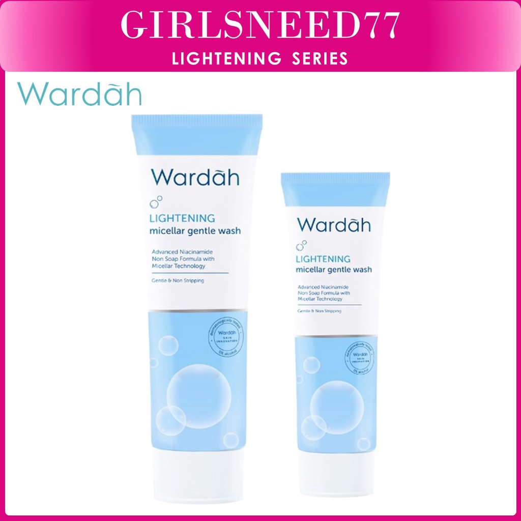 GIRLSNEED77 - Wardah Lightening Micellar Gentle Wash - Pembersih Wajah (kulit kering) - COD BAYAR DI TEMPAT