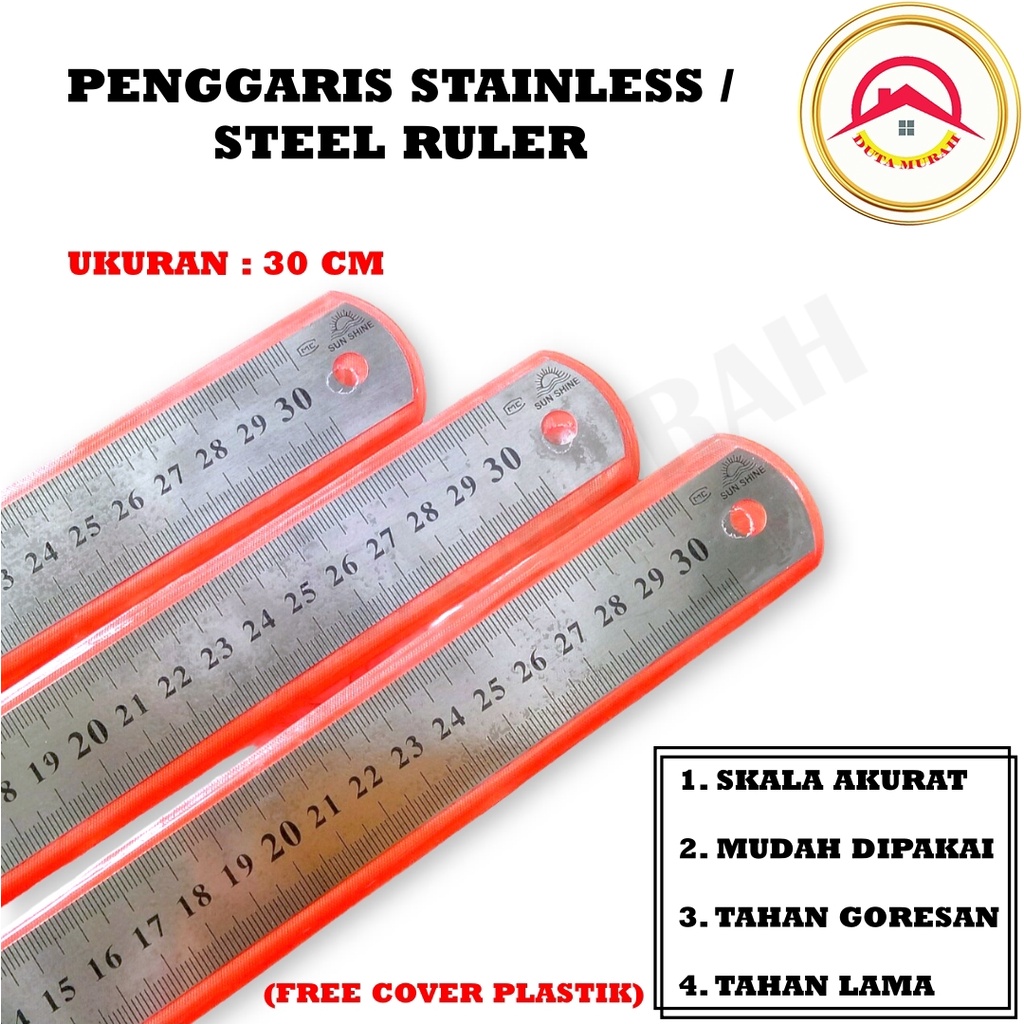 Penggaris Stainless 30 CM Penggaris Tukang