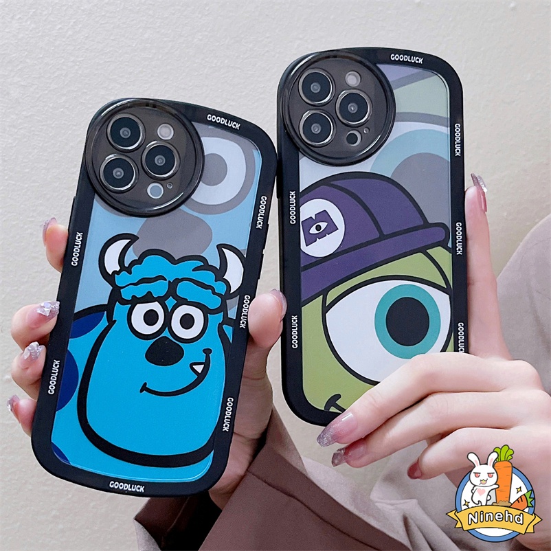 Soft Case Silikon Motif Monster Mata Besar Untuk Compatible For iPhone 14 13 12 11 Pro Max SE 2020 Xr X Xs Max iPhone 7 8 6 6s Plus Cute Big-eyed Monster Phone Case Soft Silicone Anti-fall Shockproof Protective Phone Case Back Cover