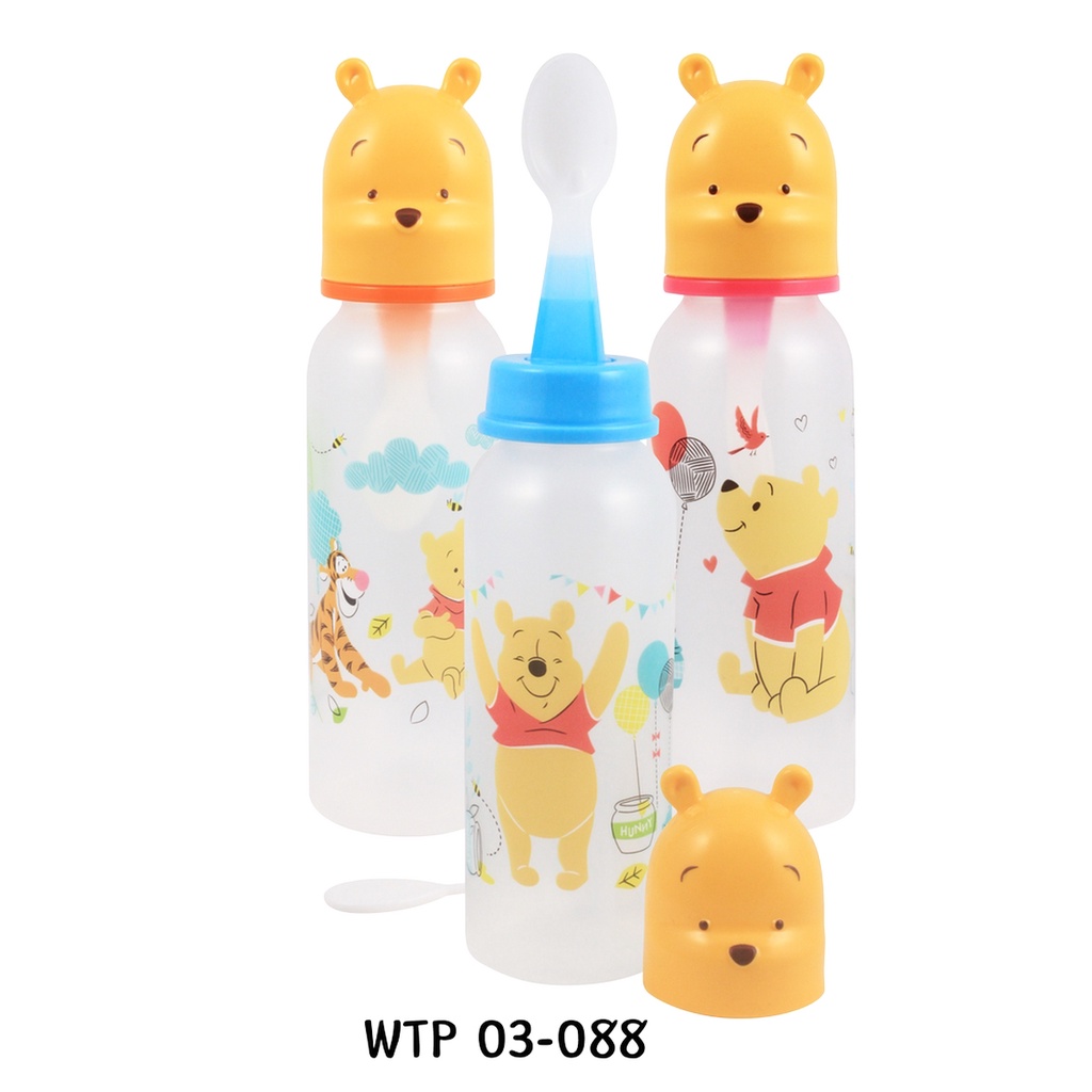 Winnie The Pooh Bottle / Botol Sendok Makan / Botol Minum /- Alat Training Makan Bayi Peralatan Makan Bayi / Baby Feeding