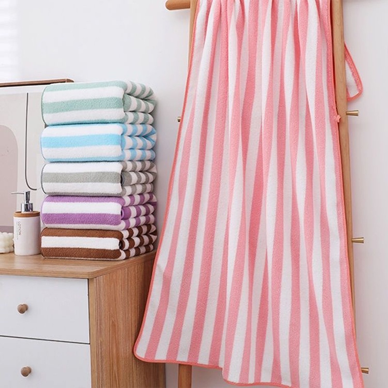 Handuk Mandi Strip Handuk Mandi Dewasa Berkualitas Ukuran 140cm X 70cm Bahan Microfiber J2A2