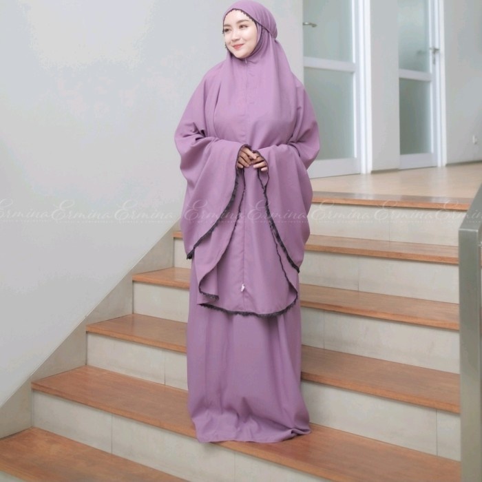 Ermina Mukena Dewasa 2 In 1 Katun Premium Traveling