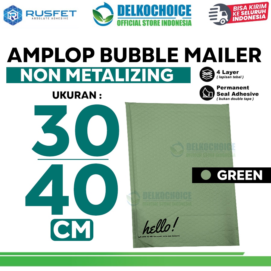 

Amplop Bubble Mailer Bag Green 30x40cm Polybubble Envelope RUSFET