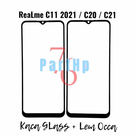 Kaca Glass Plus Lem Oca Realme C 11 2021 - C 20 - C 21 - Hitam