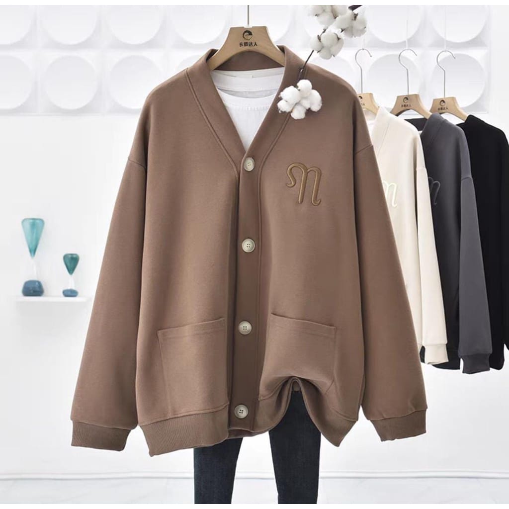 CARDIGAN N BORDIR WANITA OVERSIZE - SWEATER KARDIGAN OVERSIZE BIGSIZE LUCU - SWEATSHIRT CARDIGAN