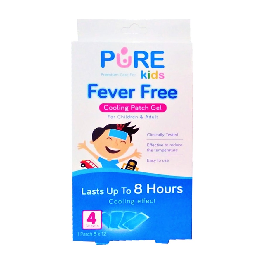 Pure kids Fever Free Patch Kompres Dingin Plester Penurun Panas Anak dan Dewasa Purekids Cooling Gel