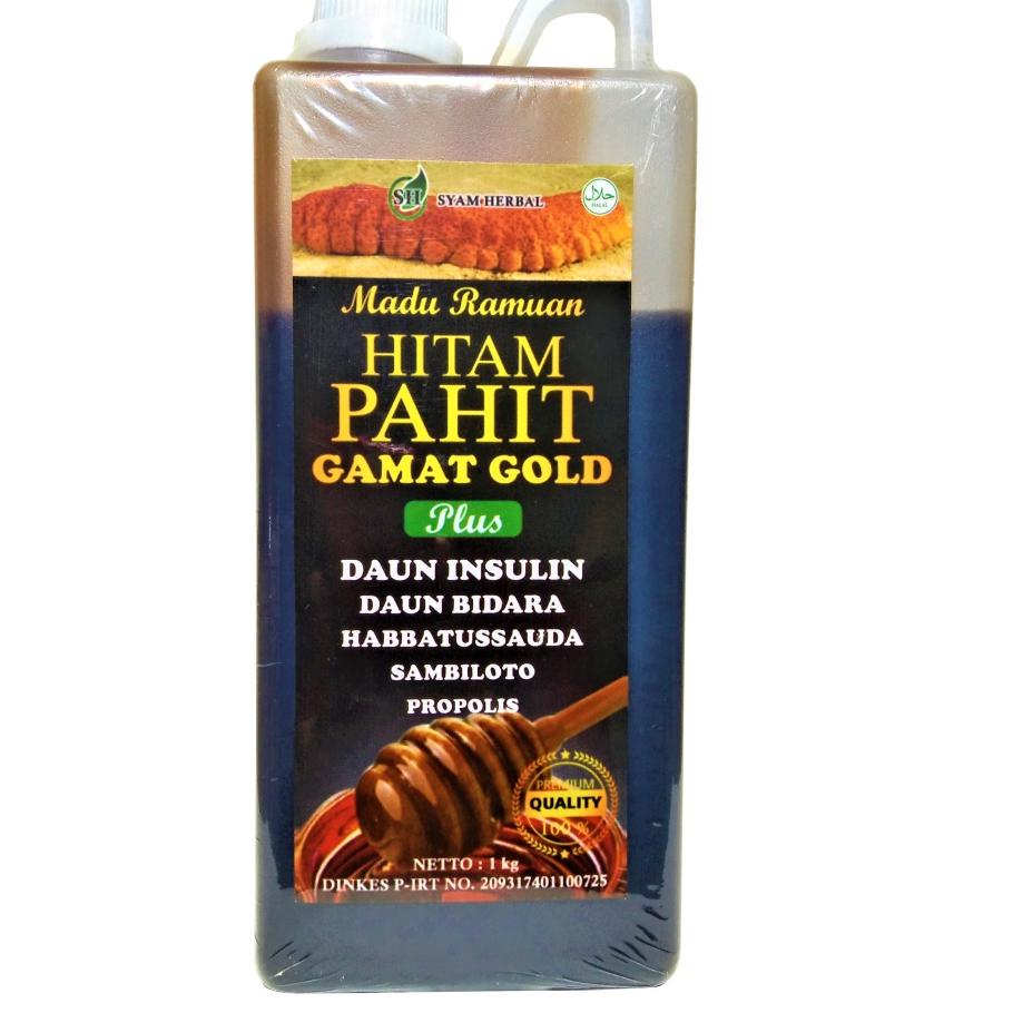 

Stok terbaru Madu Hitam Pahit Gamat Gold 1000 gr Plus Daun Insulin Dan Sambiloto asli murah