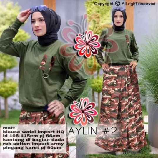 baju muslim Baju Muslim Anak / Gamis Anak SET DAKOTA ARMY / SETELAN ROK BAJU Murah Berkualitas