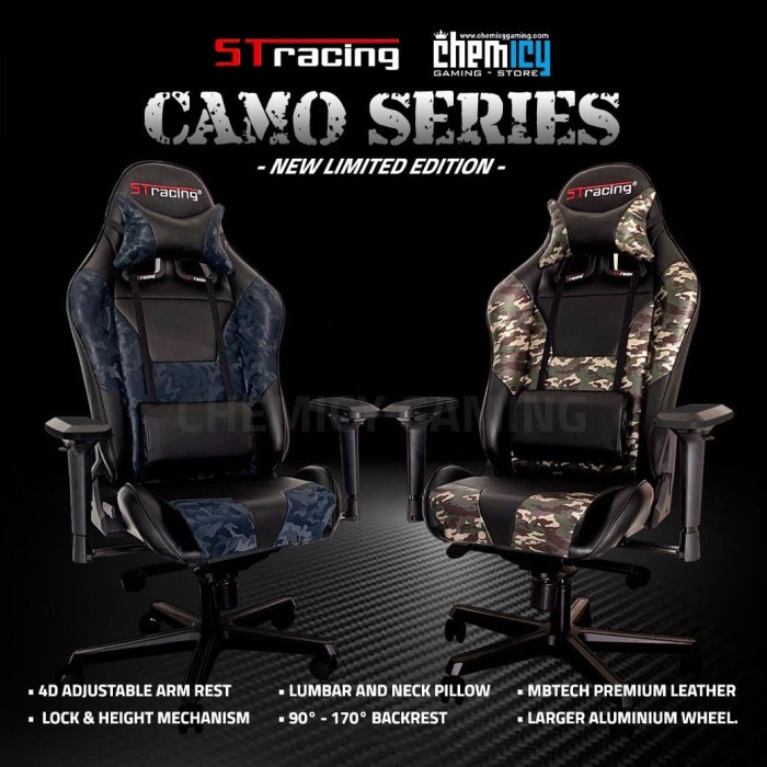 Kursi [Ready Stock] Stracing / St Racing Gaming Chair Camo Series