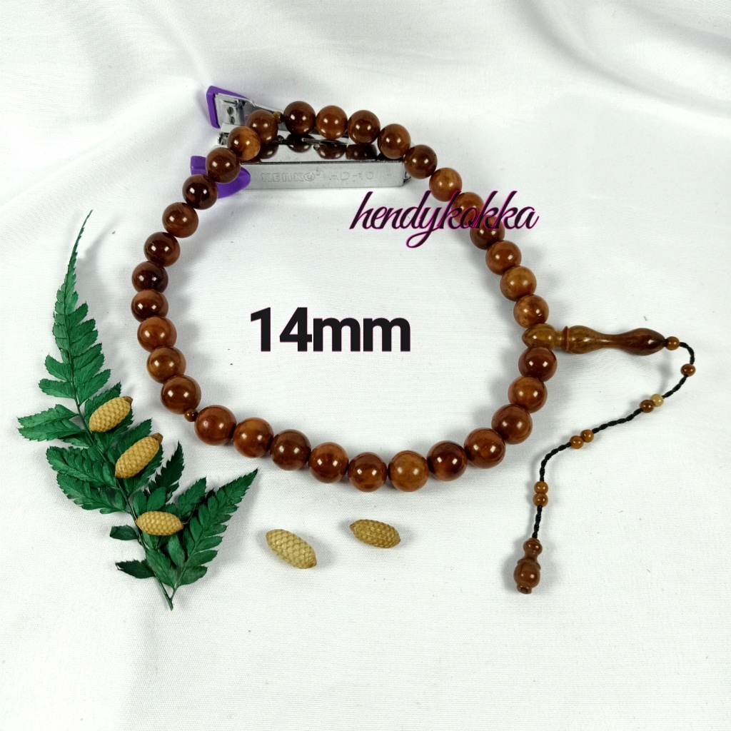 TASBIH 33 KOKKA BULAT POLOS 14MM COKLT KAUKAH FUKAKAH KOKKAH