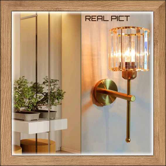 Lampu dinding kristal ori asli MODERN CRYSTAL persegi panjang premium simple elegan light living din