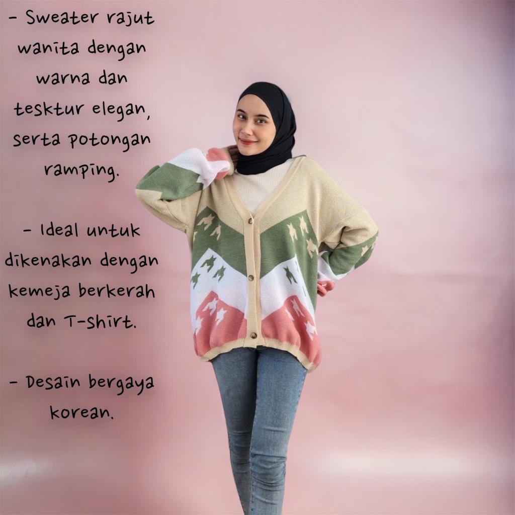 KARDIGAN RAJUT WANITA SWEATER KOREAN OVERSIZE DENA OUTER