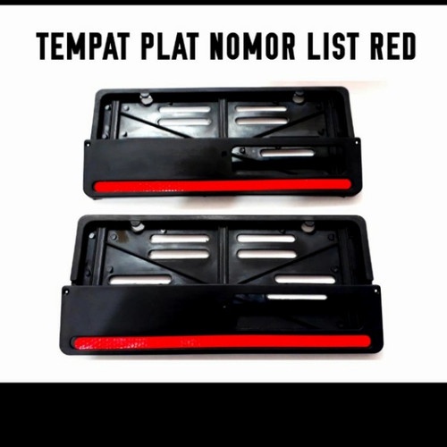 COD LIST MERAH Dudukan Plat Nomor Universal Motor 1 Set / HITAM list merah