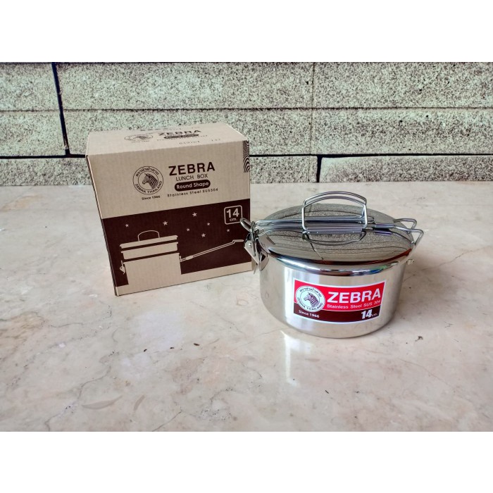 Rantang Zebra Lunch Box Stainless Round Shape 14 Cm Rantang Single - 152314