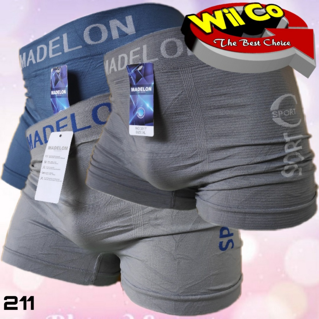 K211 - [Harga Per 1 Potong] CELANA DALAM [BOXER] PRIA MADELON SPORT SIZE M - XL