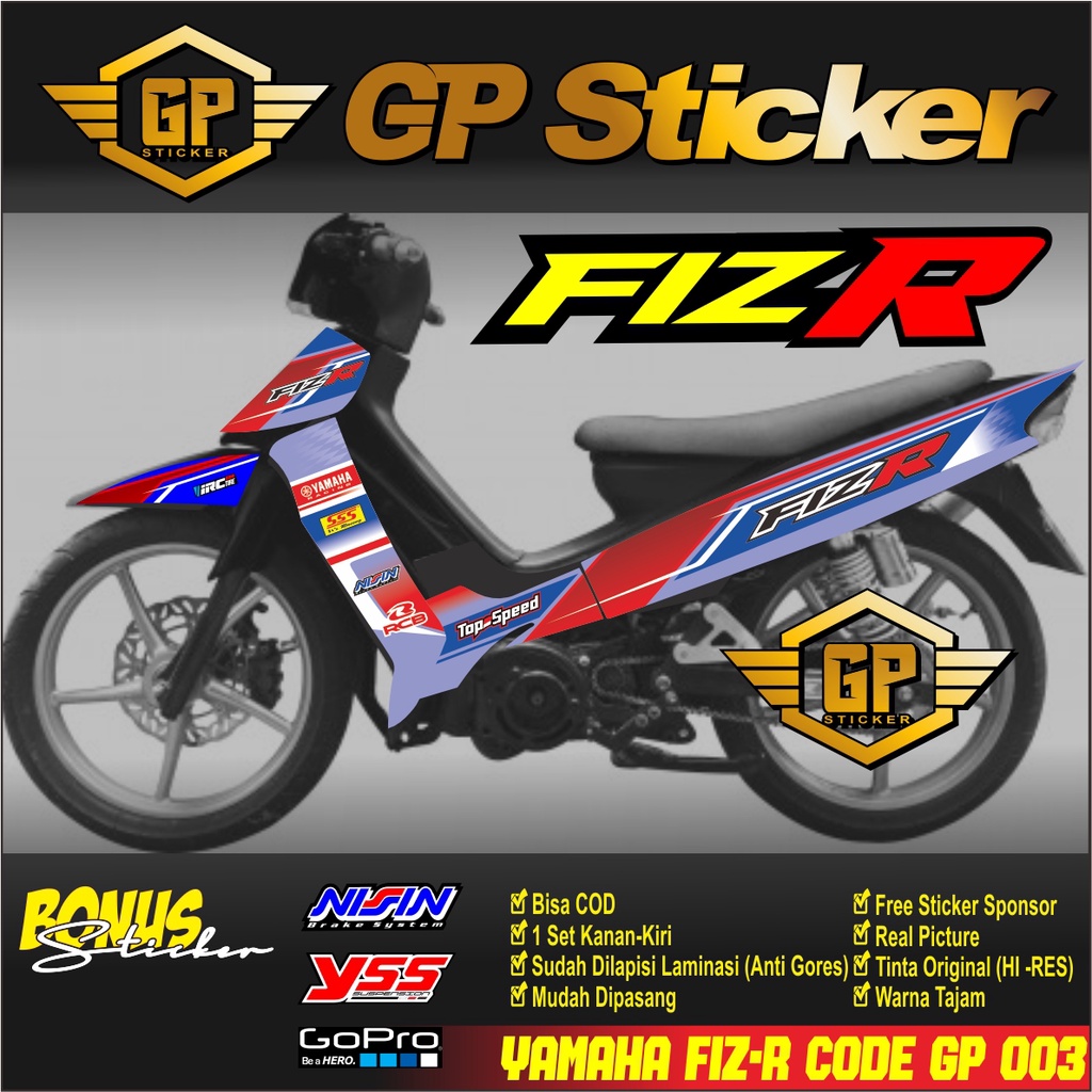 cod striping fiz-r custom variasi road race - striping fiz r biru - striping f1zr variasi - stiker m