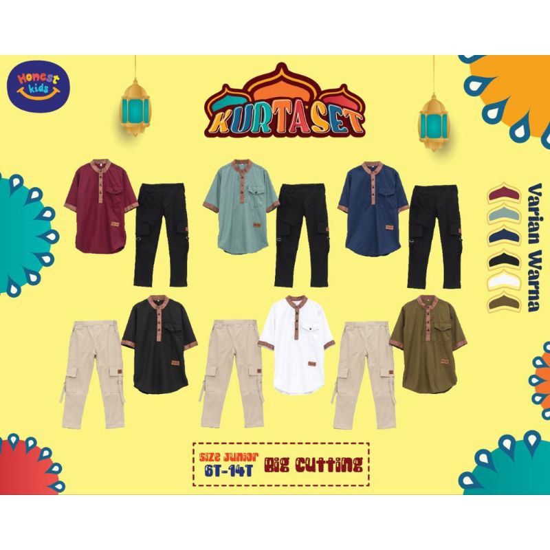 SET KURTA ANAK LAKI LAKI N DAD HONEST KIDS 4-14 TAHUN