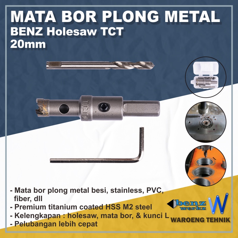 Mata Bor Plong Metal Besi 20mm BENZ Hole Saw TCT 20mm