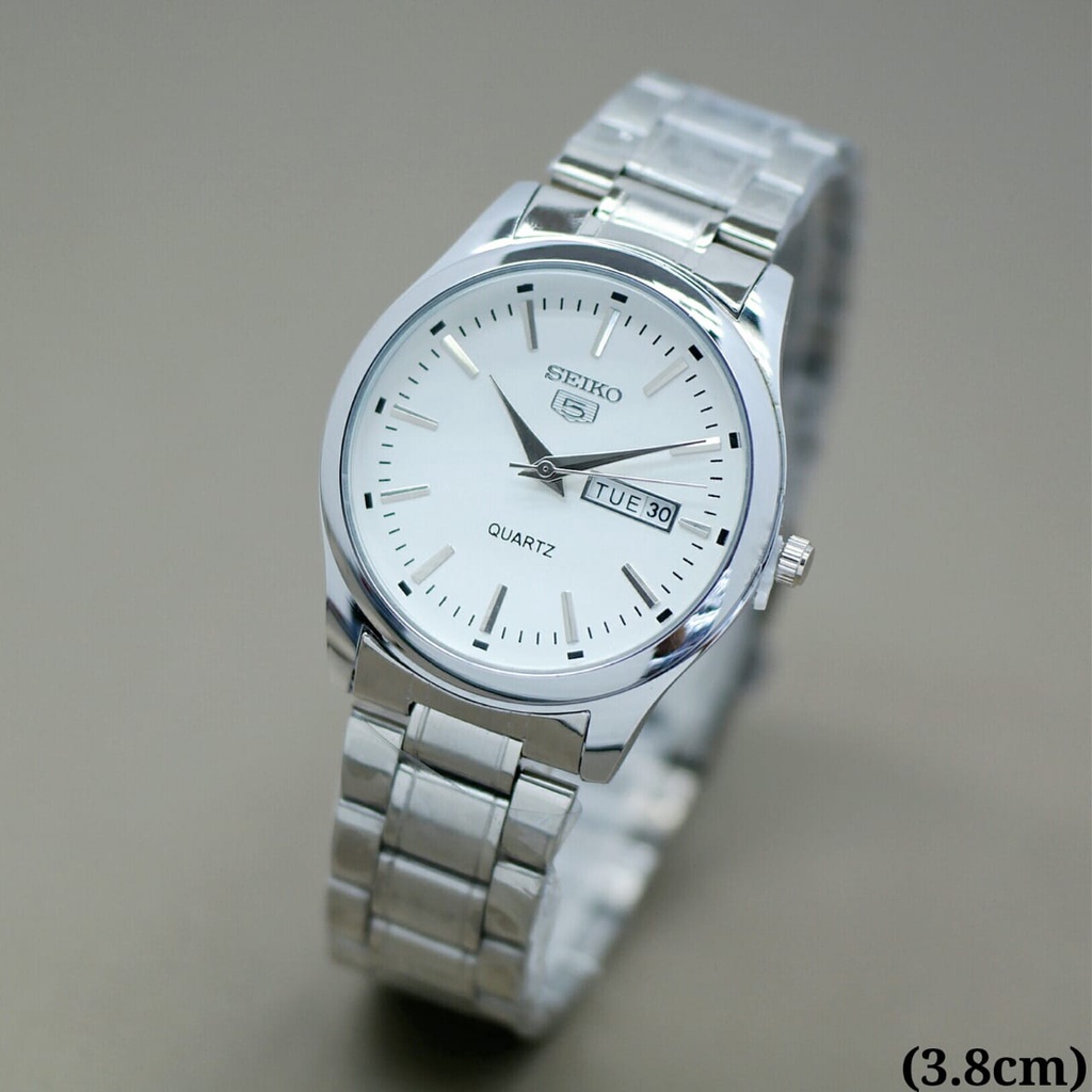 Jam Tangan Pria Wanita Seiko Cembung KB8567 Tanggal Aktif Rantai Stainless Free Box & Baterai Cadang