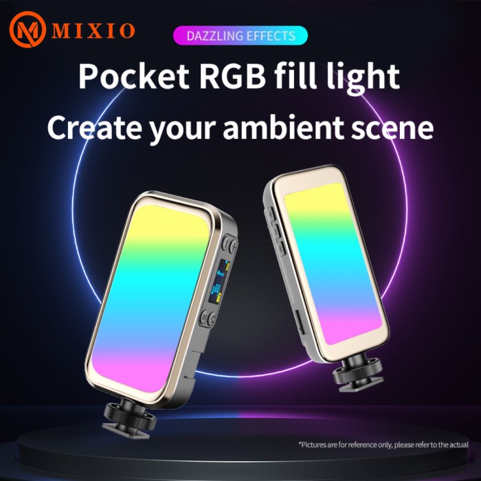 MIXIO D30-RGB 20 Light Effect Lampu Pocket LED Vlog Video Dimmable 5K