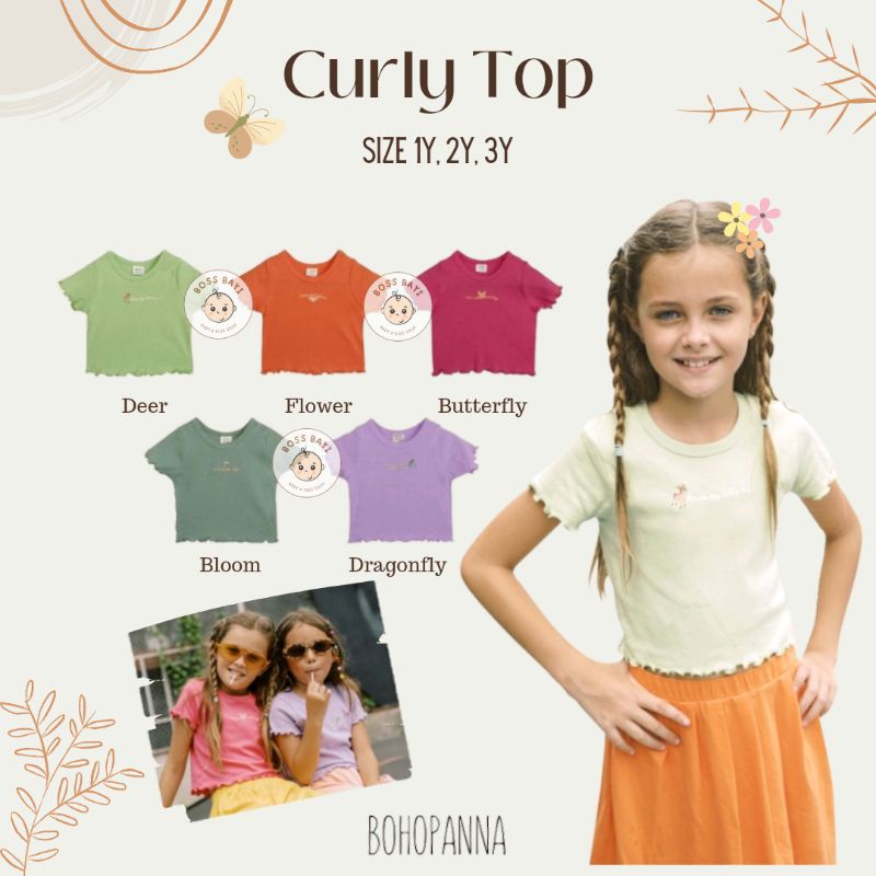 BOHOPANNA - Curly Crop Top / Baju Atasan Anak Perempuan