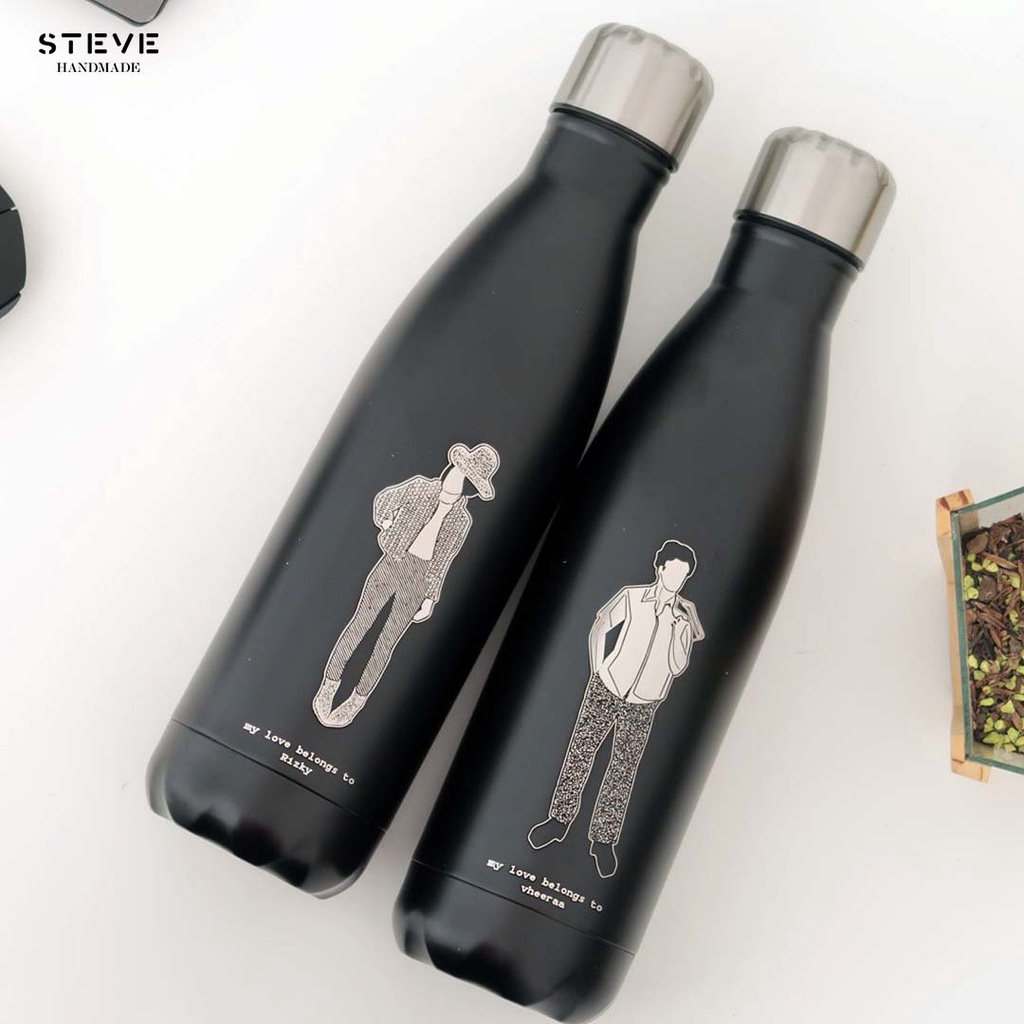 Botol minum stainless termos vacuum tumbler travel mug TM0317 Black