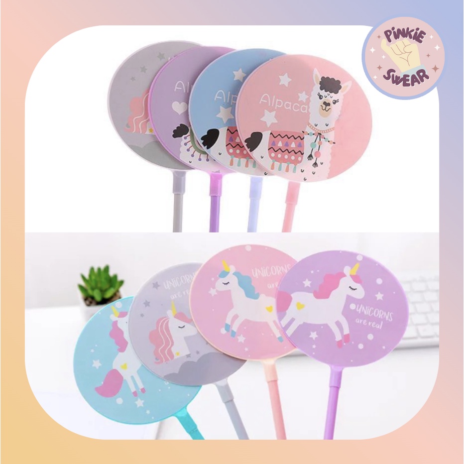 

Stationery - Pulpen / Pena / Bolpoin / Bolpen Kipas Unik Lucu Unicorn Alpaca - Boleh Beli 1 Pc Saja