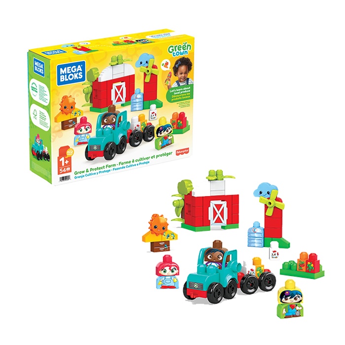 Mega Bloks Green Town Grow & Protect Farm Mainan Balok Susun Anak