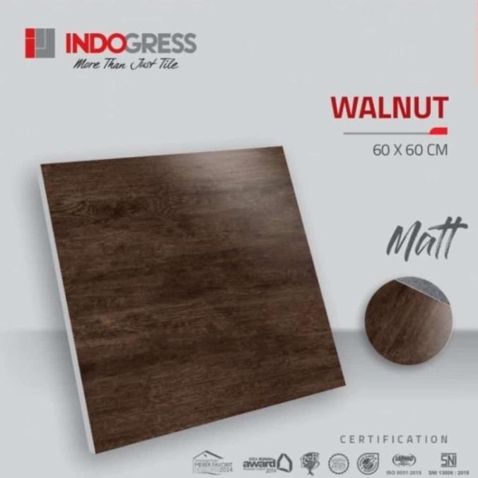 Granit 60x60 motif kayu matt , kasar Walnut indogress