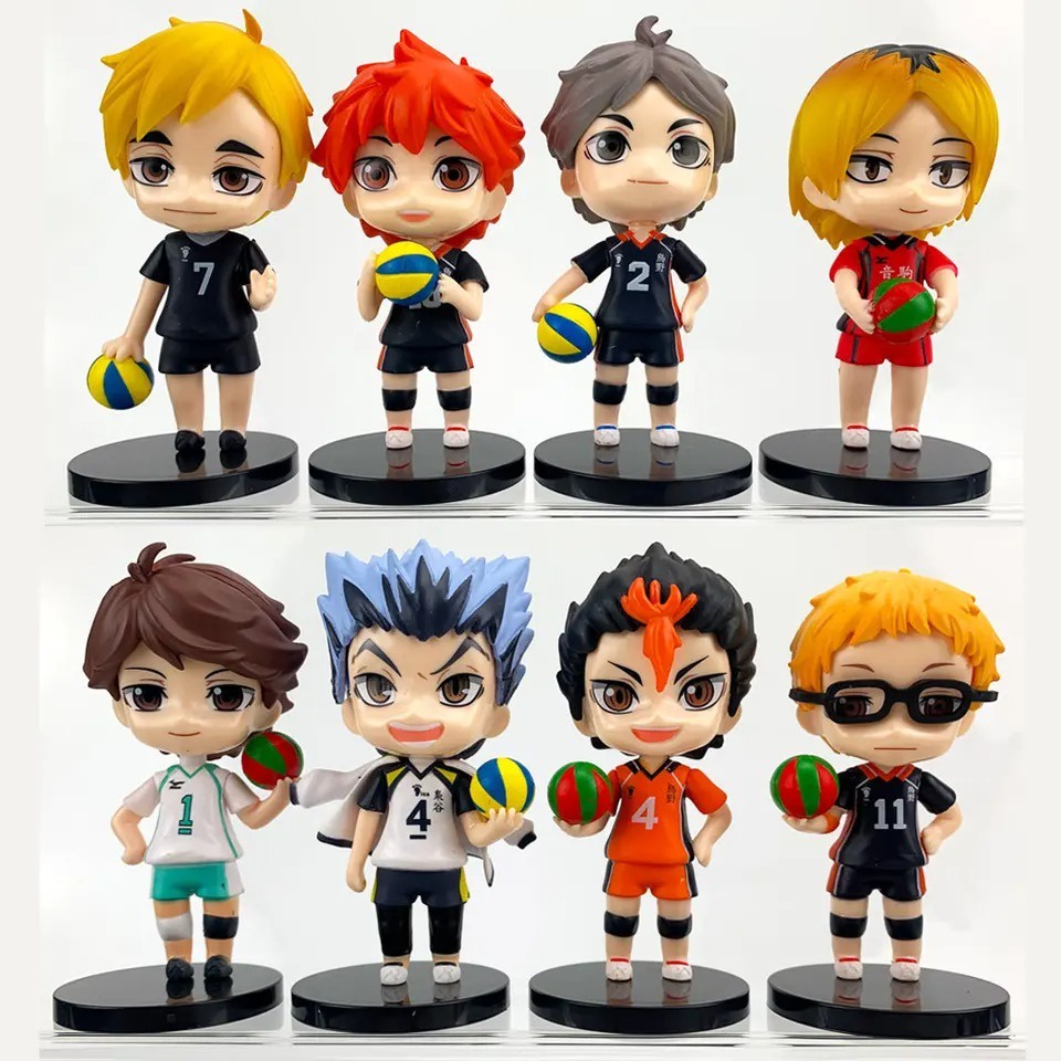 Mainan Set 8 Action Figure Chibi Haikyuu