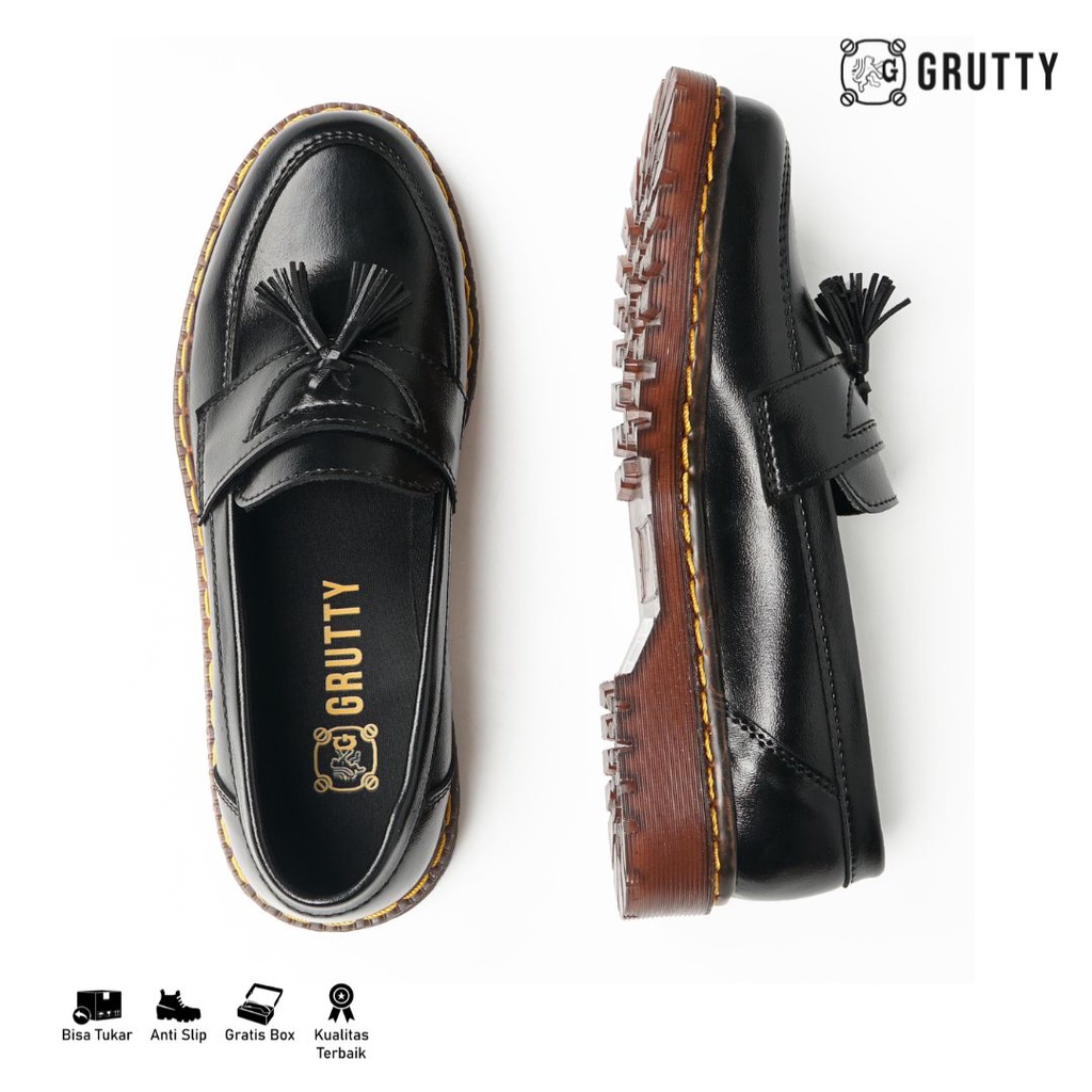 GRUTTY TASSEL LOAFER WOMEN Sepatu Wanita Loafer Hitam