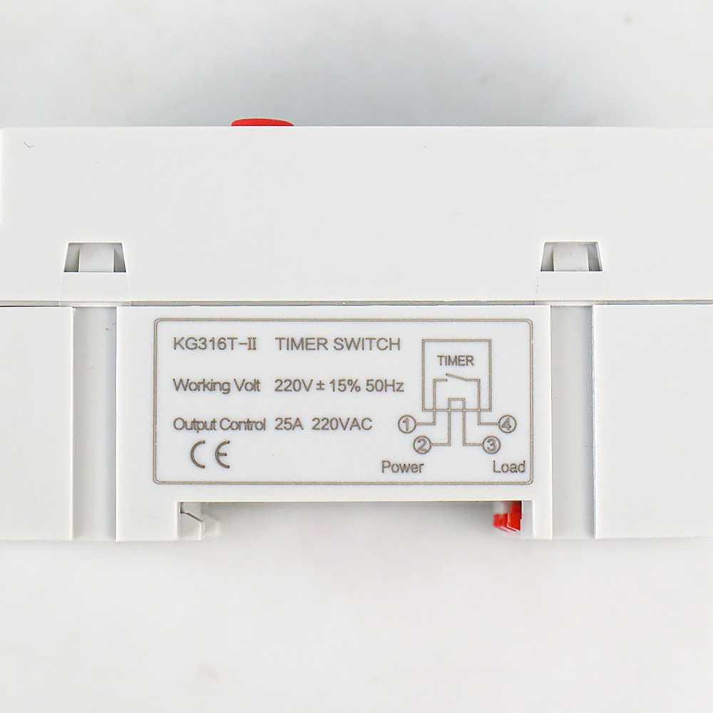 MCB Power Timer Programmable Time Switch Relay 25A 220V - KG316T-II - White