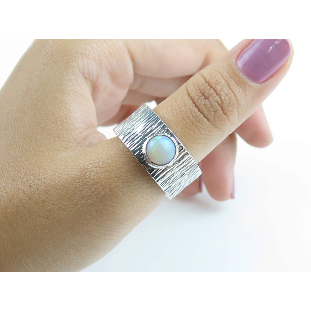 Cincin Perak 925 Permata Ethiopian Opal