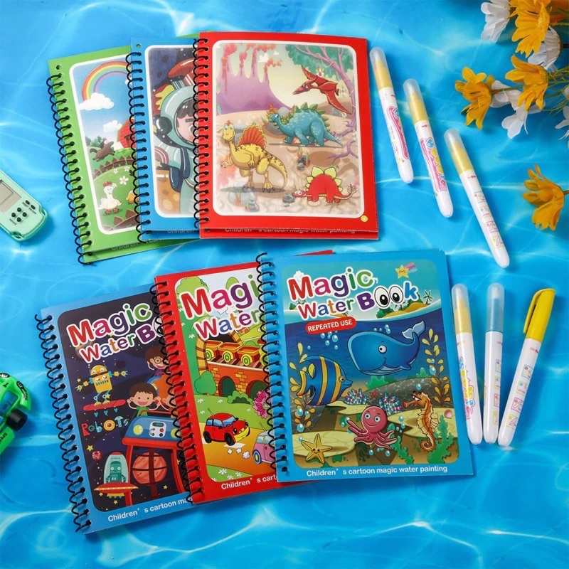 Magic Water Coloring Book Invisible Buku Gambar Mewarnai