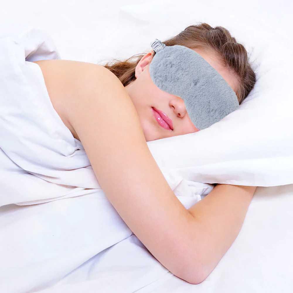 Sleeping Mask Blindfold Eye Patch Penutup Mata Masker Tidur Bulu - 021 - Gray