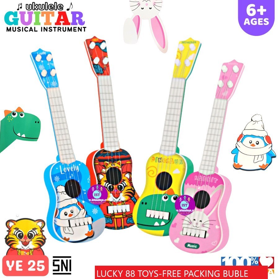 Lucky88toys ⭐⭐⭐⭐⭐Mainan Anak Ukulele Guitar Musical  Kado Anak Gitar YE 25