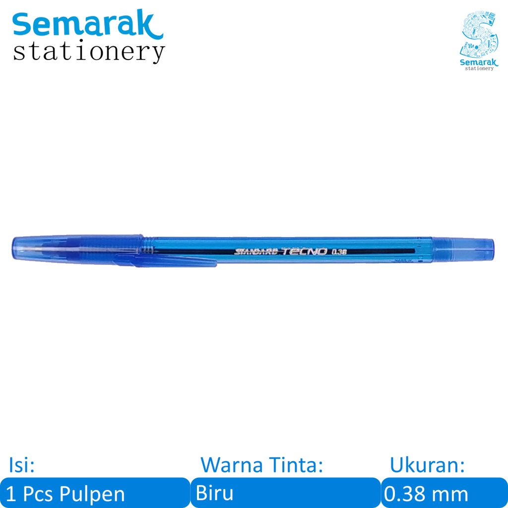 

Standard Tecno Oil Gel Pen Pulpen Semi Jel DeltaTip 0.38 - Biru