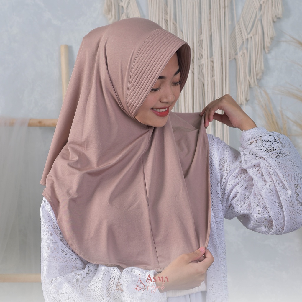 Hijab Instan Bergo Jersey pet antem / kerudung bergo / Jilbab Kenan Daily Menutup Dada By AsmaHijab