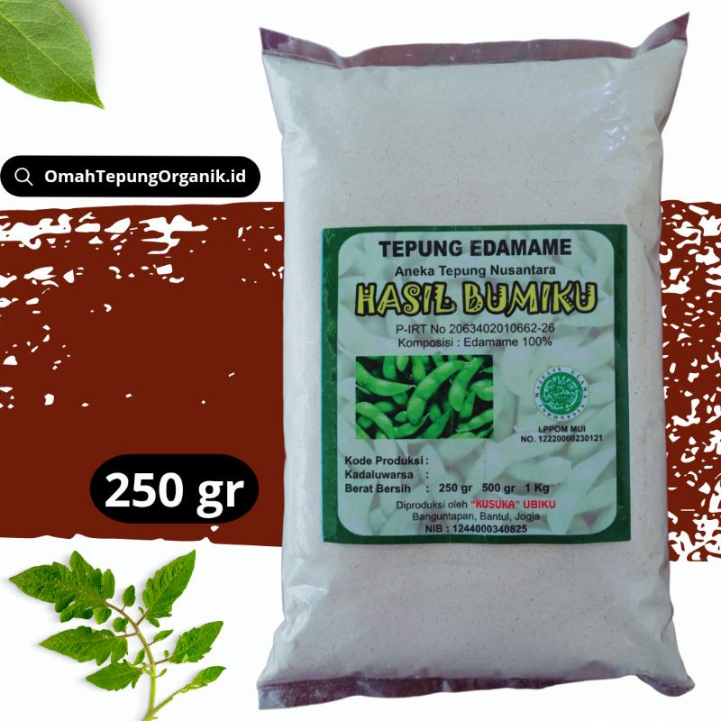 

Tepung Kacang Edamame Organik kemasan Organik 250 gram/Tepung MPASI Kacang Edamame Organik/Tepung Kacang Edamame Gluten Free Organik/Edamame Powder