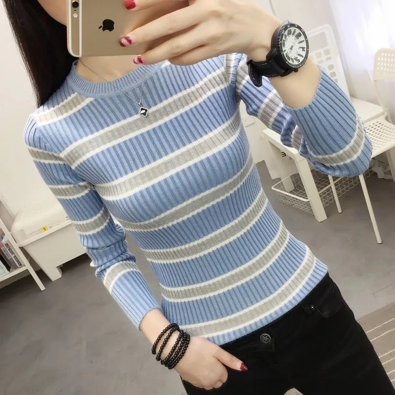 Bica Knit Inner Sweater wanita - press body-blue sky