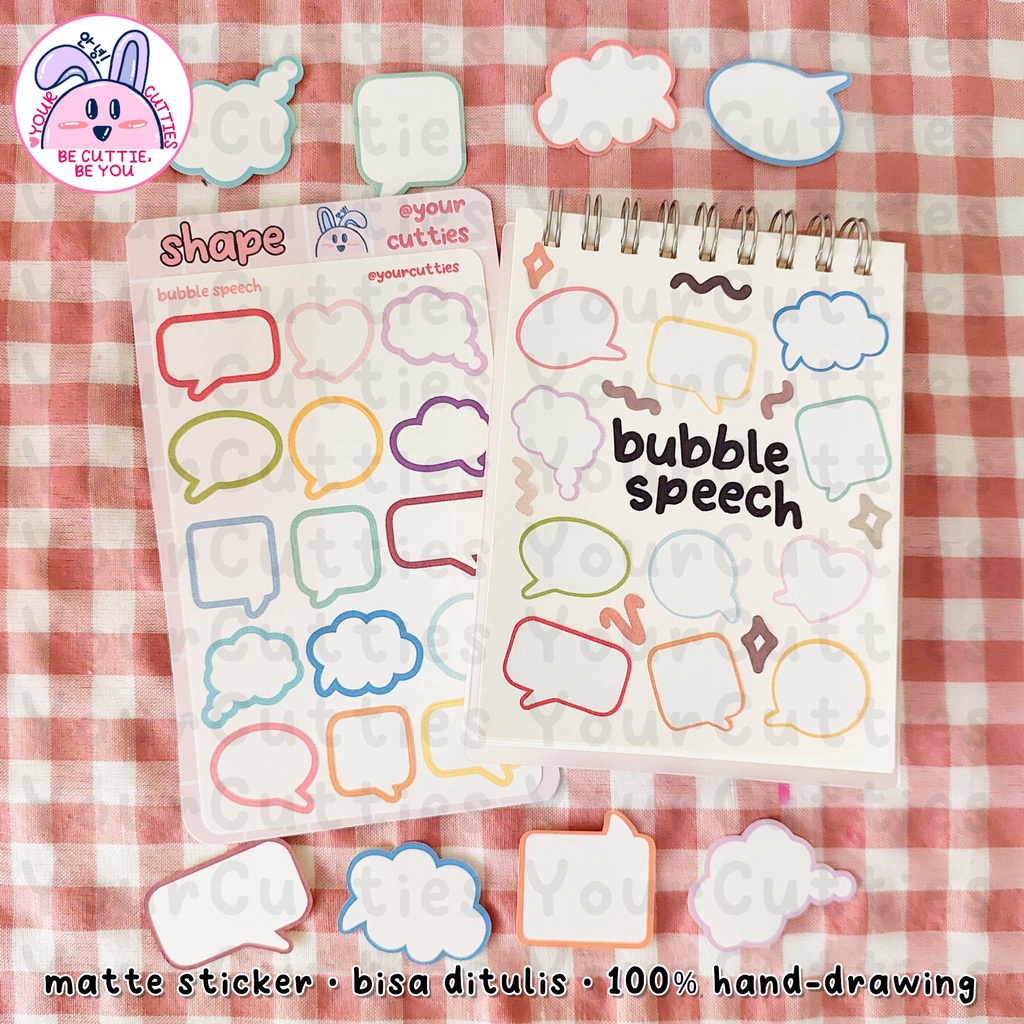 

[SHEET] STICKER BUBBLE SPEECH PLANNER JURNAL DECO LUCU ESTETIK BISA DITULIS STIKER