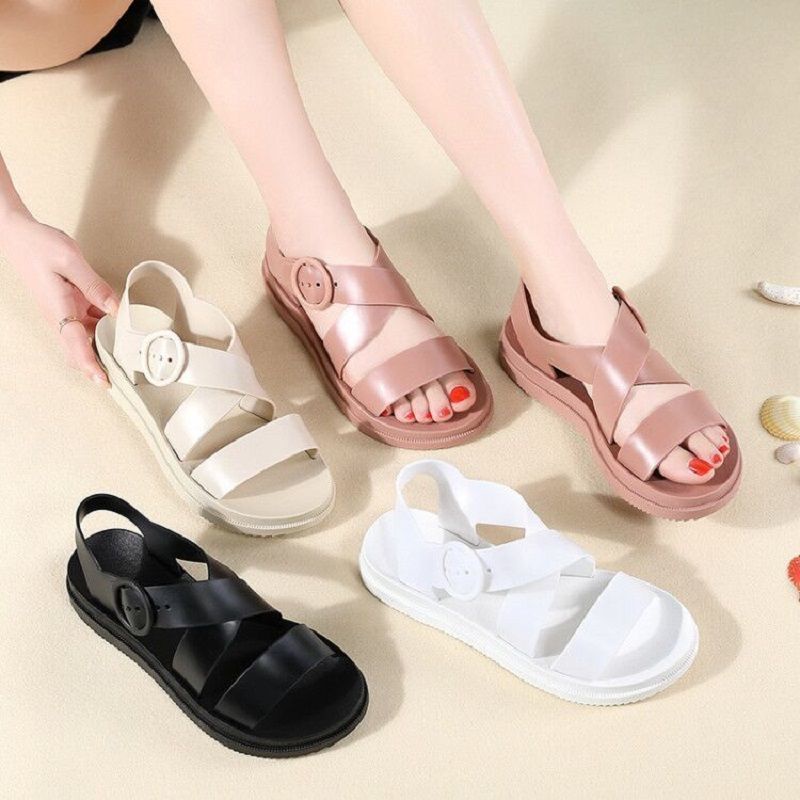 Sepatu Sandal Bahan Plastik Sol Karet Tebal Anti Slip air Untuk Wanita 983