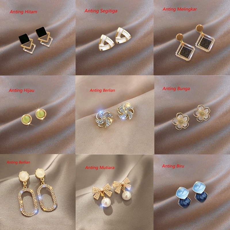 Anting Hijab Stud Korea Aksesoris Mutiara Fashion Stud Earrings