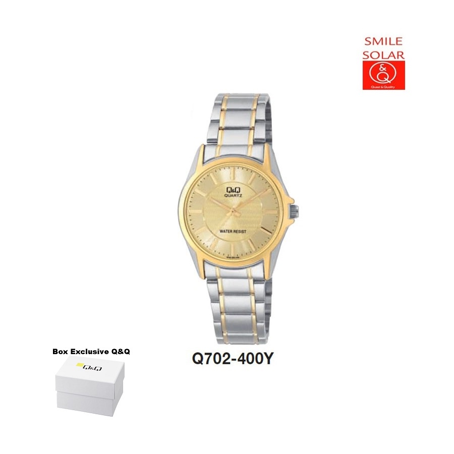 Jam Tangan Pria Casual Business Rantai Stainless Steel Analog Original Q&amp;Q QnQ QQ Q702 Q702J Series