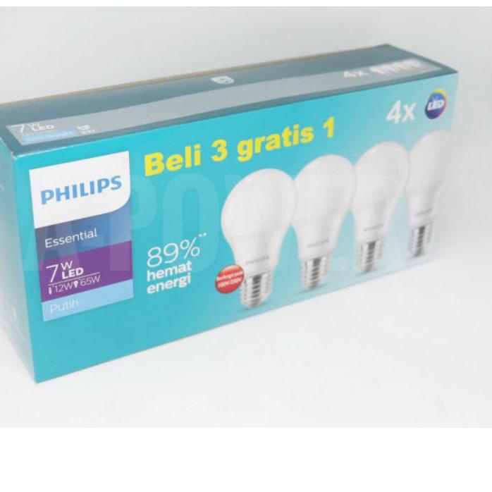 12.12 BRANDS FESTIVAL Philips - Lampu LED Essential Multipack / Paket 7W (Putih) 