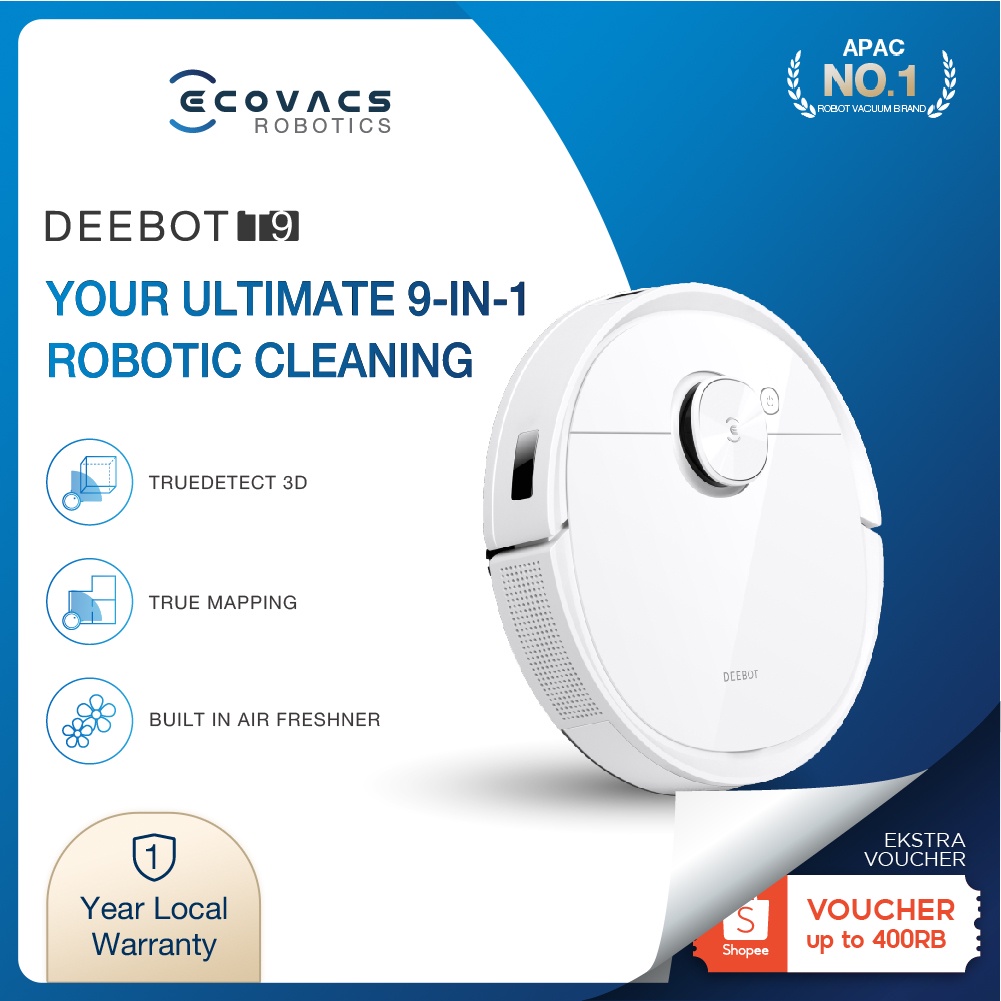 Jual Ecovacs DEEBOT T9 Robot Vacuum Cleaner Sapu Vacum Pel Vakum Mop Penyedot Debu Mop Air