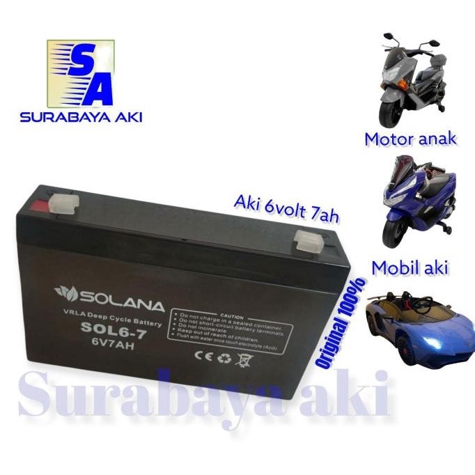 Aki Mobil Pliko 6V 7Ah Aki Solana 6V 7Ah Pliko Pmb Aki Mobil Anak 6V Debezzz