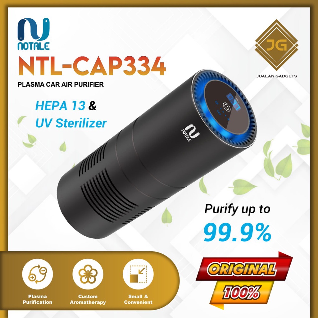 Notale Portable Car Air Purifier UVC Plasma HEPA 13 Garansi Resmi