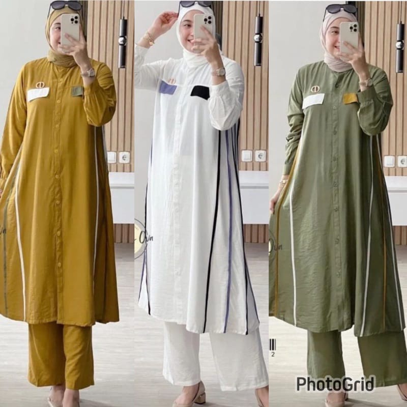 TERBARU SET LONG TUNIK JUBAILAH SET TUNIK CRINKLE