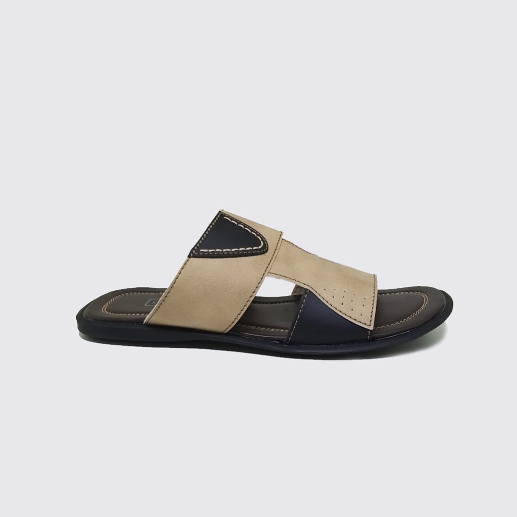 ASHTON X ZAGIB | Sandal Pria Slide Ukuran Besar Jumbo 44-45-46-47-48 / Sendal Flat Cowok Big Size Kulit Asli